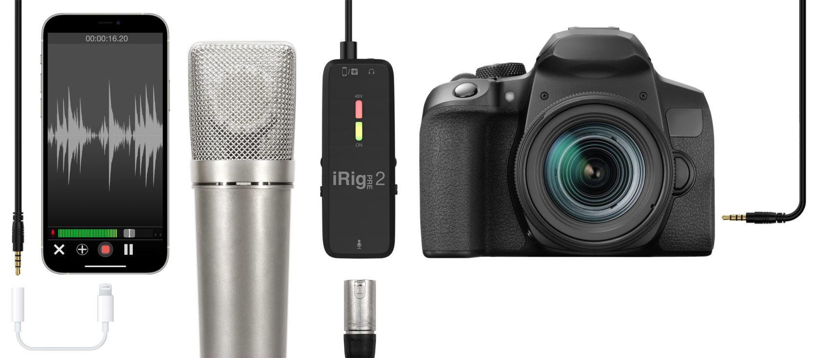 Iosデバイスやデジタル一眼カメラにxlrマイクを簡単接続 Ik Multimedia Irig Pre 2 を発表 Dtmers 音楽制作者のためのwebマガジン By イシバシ楽器